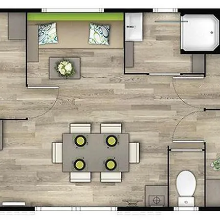 Mobil 3 Avec Terrasse - 7 Personnes - Api-1-52-519 Kemping *